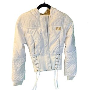 Bebe White Quilted Jacket